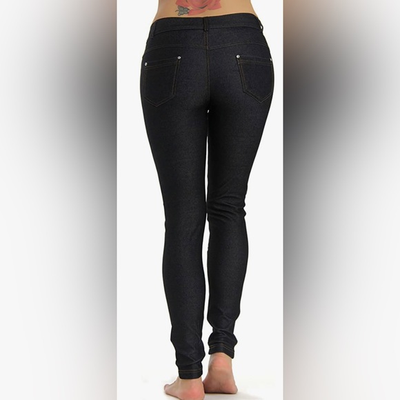 Women's Jean Look Jeggings Leggings Pants XL - Picture 3 of 8